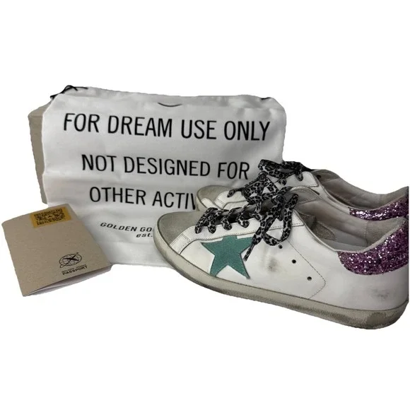 Golden Goose Superstar Classic with List Glitter Sneaker Shoes Womens 36 US 6 - Picture 2 of 16